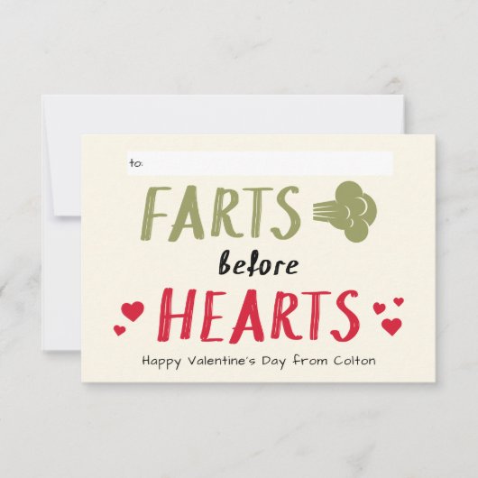 Gross Boy Furzen vor dem Herzen Klasse Valentine (Vorderseite)