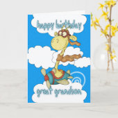 Groß - Enkel Flugzeug/Flugzeug-Giraffe Birthd Karte (Gelbe Blume)