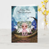 Groß - Enkelin magischer Wasser-Fee-Geburtstag Karte (Gelbe Blume)