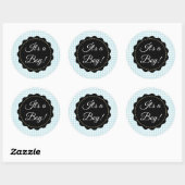 Groß, es ist ein Junge! Baby Shower Blue Stickers (Blatt)