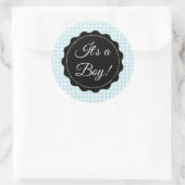 Groß, es ist ein Junge! Baby Shower Blue Stickers (Tasche)