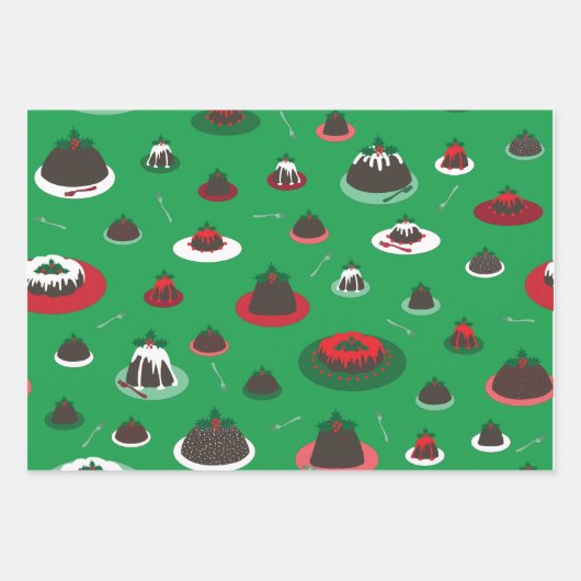 (groß) Figgy Pudding Desserts Packpapier Geschenkpapier Set (Vorderseite)