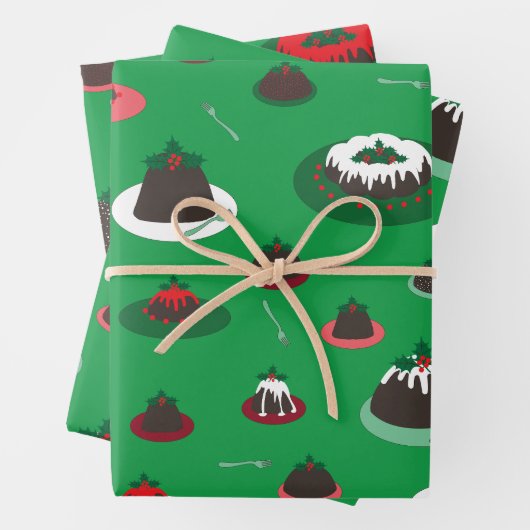 (groß) Figgy Pudding Desserts Packpapier Geschenkpapier Set (Beispiel)