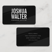 Groß formatierter Text schwarz gebürstet Visitenkarte (Vorne/Hinten)