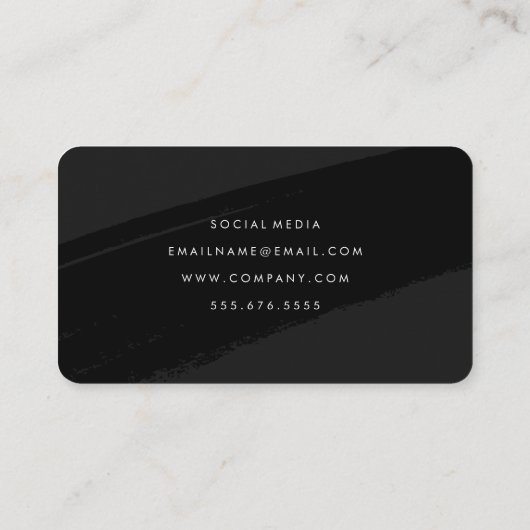 Groß formatierter Text schwarz gebürstet Visitenkarte (Rückseite)