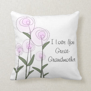 Groß - Großmutter rosa Rosen-Kunst-Kissen Kissen
