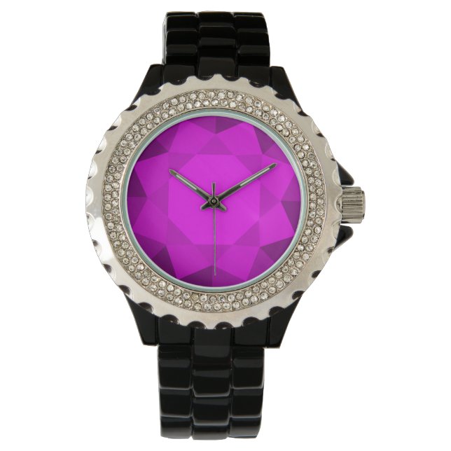 Groß, Imitat, lila Amethystil Armbanduhr (Vorderseite)
