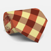 Groß Kariert in Dunkelbraun, Rost und Gelb Krawatte (Gerollt)