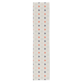 Groß - Lovely hearts / orange creme dunkel Kurzer Tischläufer