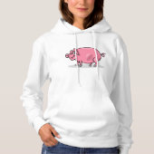 Groß rosa Pig Hoodie (Vorderseite)