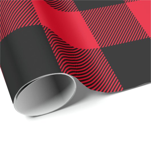 Groß, rot und schwarz Buffalo Kariert Geschenkpapier (Rolleneckpunkt)