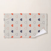 Groß - Schöne Herzen / Orange Creme dunkel Badhandtuch Set (Handtuch)