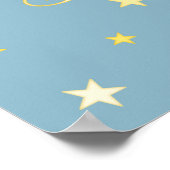 Groß träumen Kinderzimmer Wandbild Blau Gelb Stern Poster (Ecke)