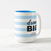 Groß träumen, Skripttext, Personalisiert, benutzer Zweifarbige Tasse (VorderseiteRechts)