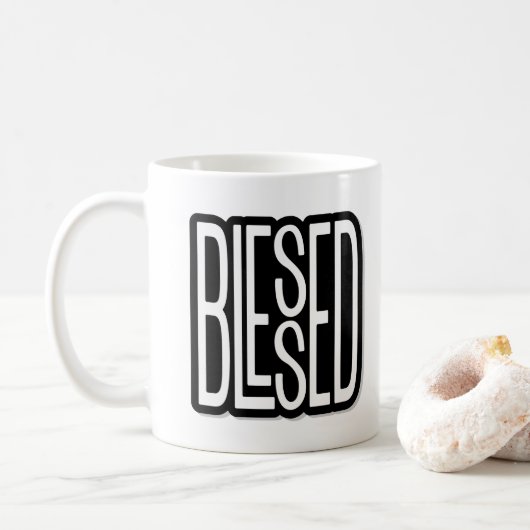 Groß und fett GESSEGNET  Kaffeetasse (Mit Donut)