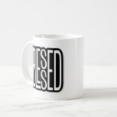 Groß und fett GESSEGNET  Kaffeetasse (Vorderseite Links)