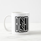 Groß und fett GESSEGNET  Kaffeetasse (Links)