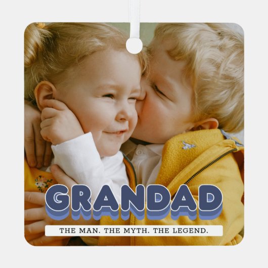 Großad Man Myth Legend Foto Weihnachten Ornament Aus Metall (Rückseite)