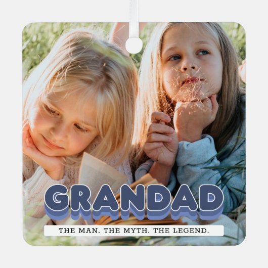 Großad Man Myth Legend Foto Weihnachten Ornament Aus Metall (Vorderseite)