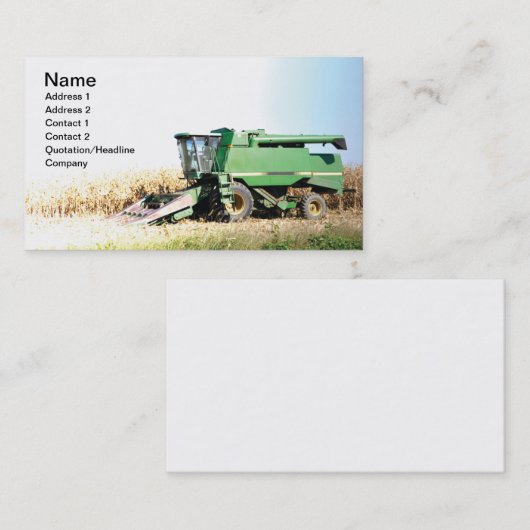 Großanlage für umweltfreundliche Landwirtschaft Visitenkarte (Vorne/Hinten)