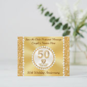 Großartig billig, 50. Jahrestag Save the Date, Postkarte (Stehend Vorderseite)