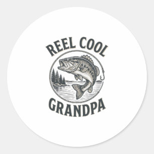Großartig cooler Opa Vintage-Angeln Bass-Shirt-Des Runder Aufkleber