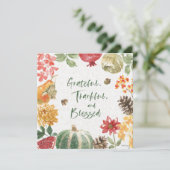 Großartig, dankbar und gesegnet Ernte Feiertagskarte (Stehend Vorderseite)