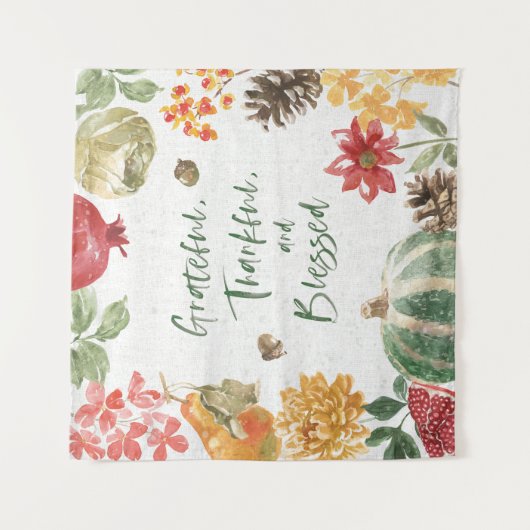 Großartig, dankbar und gesegnet Ernte Wandteppich (Vorderseite)