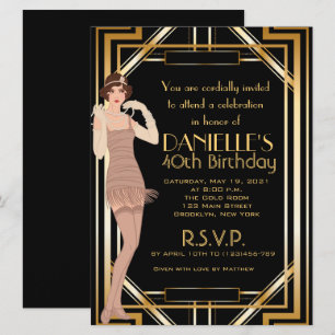 Großartig Gatsby inspirierte Art Deco Geburtstagse Einladung