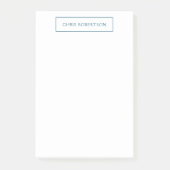 Großartig Ihr Name Ocean Blue White Custom Post-it Klebezettel (Vorderseite)