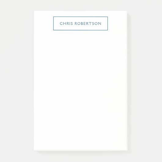 Großartig Ihr Name Ocean Blue White Custom Post-it Klebezettel (Vorderseite)