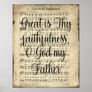 Großartig ist deine Faithfulness, die Vintag Hymne Poster