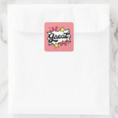 großartig quadratischer aufkleber (Tasche)