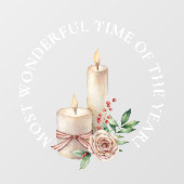 Großartig schöne Zeit, Weihnachtskerzen Fensteraufkleber (Blatt)