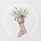 Großartig wunderbare Zeit, Weihnachten Strumpf Fensteraufkleber (Blatt)