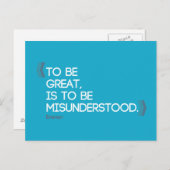 Großartig zu sein, bedeutet, Emerson Zitat falsch  Postkarte (Vorne/Hinten)