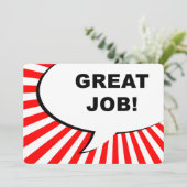 großartige Arbeit! Comic-Blase Einladung (Stehend Vorderseite)