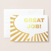 großartige Arbeit Comic-Blase Goldfolie Folienkarte (Vorderseite mit Umschlag)