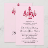 Großartige Ballsaal-Hochzeits-Einladung 2 (Rot) Einladung (Vorne/Hinten)