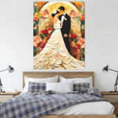 Großartige Braut und Groom Collage Leinwanddruck (Insitu (Schlafzimmer))