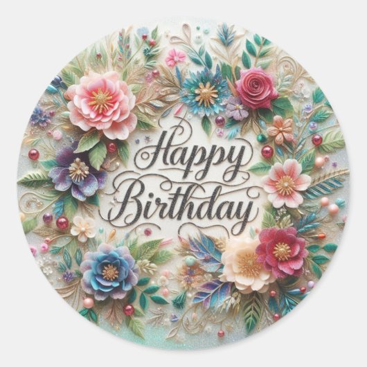 Großartige Design-Blumenaufkleber Runder Aufkleber (Vorderseite)
