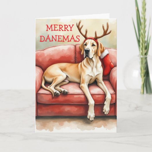 Großartige Deutsche-Dogge-Weihnachtskarte Karte (Vorderseite)