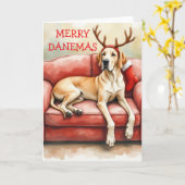 Großartige Deutsche-Dogge-Weihnachtskarte Karte (Gelbe Blume)