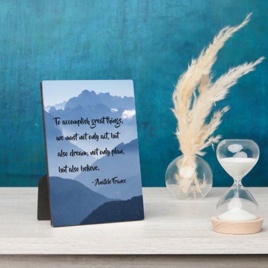 "Großartige Dinge zu erreichen", inspirierendes Zi Fotoplatte (Seite)