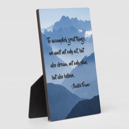 "Großartige Dinge zu erreichen", inspirierendes Zi Fotoplatte (Seite)