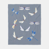 Großartige Dragonfliegen in Flight on Gray Fleecedecke (Vorderseite)