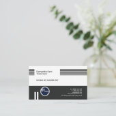 Großartige dynamische schwarze Rebars-Visitenkarte Visitenkarte (Stehend Vorderseite)