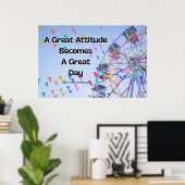"Großartige Einstellung" Positives Zitat  Poster (Heimbüro)