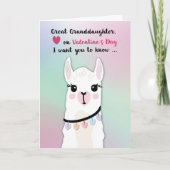 Großartige Enkeltochter Llamas Valentinstag Herz Karte (Vorderseite)
