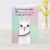 Großartige Enkeltochter Llamas Valentinstag Herz Karte (Gelbe Blume)